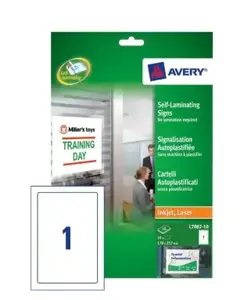 Self-adhesive printer label Avery Zweckform L7087-10, A4, 170 x 257 mm, white, 10 sheets