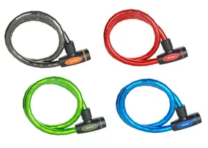 Тросовый замок MASTERLOCK MRL-8228EURDPRO — длина 1 м, диаметр 18 мм, с ключом, стальной корпус, в ассортименте цветов