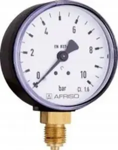 Pressure gauge Afriso RF63 D201 0–1.6 bar 1/4" radial connection accuracy class 1.6