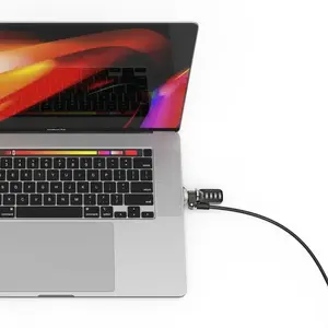 Drošības enkurs Maclocks Ledge Lock Adapter priekš MacBook Pro 16" (2019) ar kombinācijas troses slēdzeni, sudraba