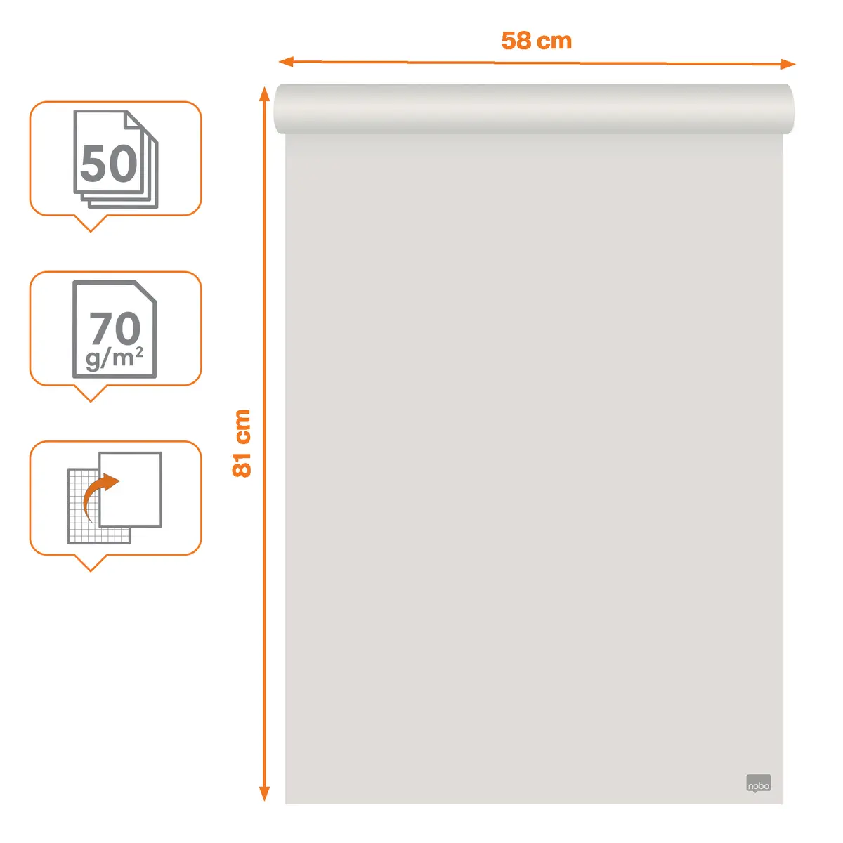 Nobo Recycled Flipchart Pad 58x81cm 2 Pack Photo 2