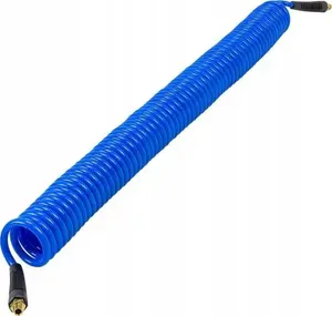 Spirāles PU šļūtene Forsage 8 mm x 12 mm x 10 m, metāla savienojumi 1/4"