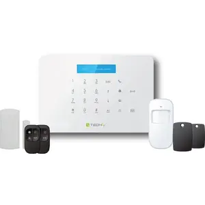 Сигнализация TECHLY I-ALARM-KIT001 — белая, беспроводная GSM, 1 датчик двери/окна, 1 датчик движения, 2 пульта