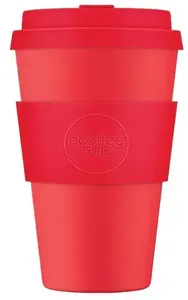Ceļojumu krūze Ecoffee cup Meridian Gate 400 ml — atkārtoti lietojama ņemšanai līdzi, sarkana