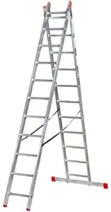 Alumīnija saliekamā kāpņu kārba MSW 2x8 pakāpieni, slodze 150 kg, modelis VHR2X8