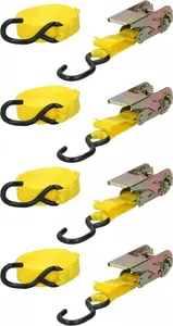Cargo straps with ratchet, DUNLOP, set of 4, 5.1 m length, 350 kg working load