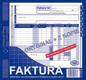 Invoice Book Michalczyk & Prokop FAKTURA NETTO 2/3 A4 (PEŁNA) (O+2K)