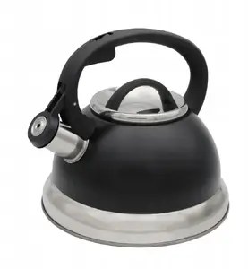 Stainless Steel Whistling Kettle Brunbeste BB-2273 — Traditional, Induction & Gas Compatible, Black, 2.5 L
