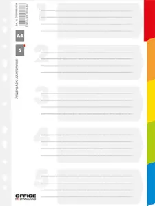 Cardboard Divider Sheets with Laminated Indexes HERLITZ A4 for 1–5 Sections