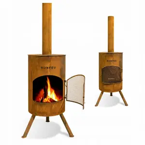 Outdoor Fireplace BonFeu Bonton 40 (model 4000R) rust finish