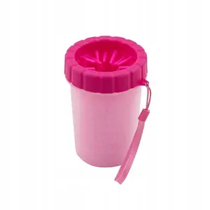 Pet paw cleaner barry king BK-14049, silicone+PP material, size M, pink