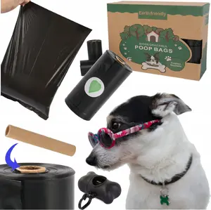 Пакеты для собачьих экскрементов No name dog-4 — 300 шт (20 рулонов) черные с футляром-диспенсером