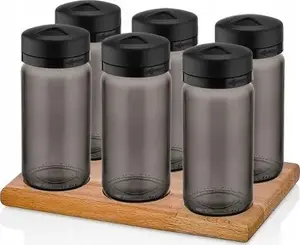 Spice container set Katex 6×245 ml Exclusive Black Pearl – kitchen storage jars
