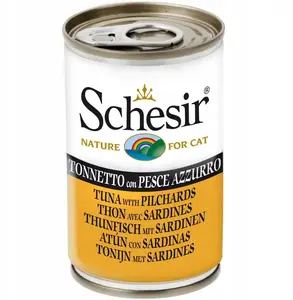 Wet cat food Schesir C&B Tuna with Sardines in Jelly 140 g can