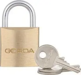 Навесной замок GERDA Brass Line KMZ S2010A с дужкой 20 мм — латунный корпус, 1 шт.