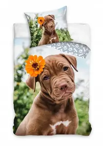 Bed Linen Set carbotex 160x200 cm with Dog Print (model NL231059)