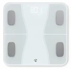 Электронные напольные весы Nedis SmartLife Rectangle White — емкость 180 кг, точность 100 г, LED-дисплей