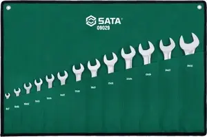 Sata flat wrenches set 13 pcs ST09029SJ — SAE/metric combination in pouch