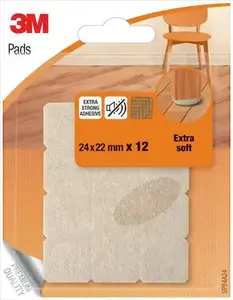 Grīdas aizsargspilventiņi Scotch SP84A24 taisnstūra 24 mm x 22 mm, šķiedra, bēšas, 12 gab.