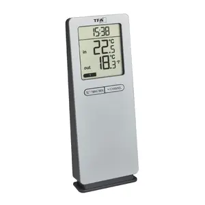 Elektroniskais vides termometrs TFA 30.3071.54 iekštelpām/ārtelpām, °C, AA baterija, 155×64×26 mm, sudraba