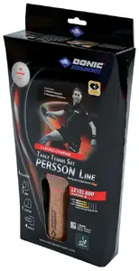 Table tennis racket Donic 788450 — beginner recreational paddle, black handle, wood blade, includes ball