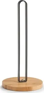 Paper Towel Holder ZELLER bamboo and metal, black, 15 x 31.5 cm