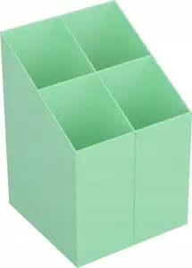 Desk Organizer ICO square plastic 4 compartments pastel green