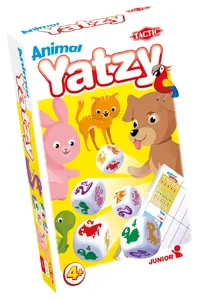 Board game TACTIC Tactic Travel: Animal Yatzy — travel Yatzy set, cube dice, 112×36×184 mm, ages 3+