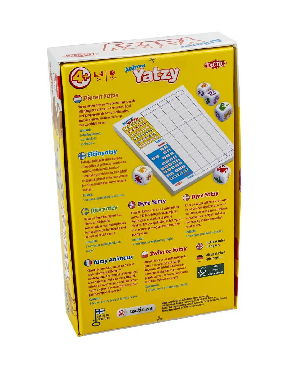 TACTIC Tactic Travel: Animal Yatzy travel set Photo 3