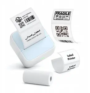 Termālais Bluetooth foto, uzlīmju, piezīmju un etiķešu printeris 53 mm 203 dpi, LoveInstant S1, zils