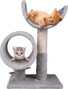 Cat scratching post with two resting platforms, 50 cm, No name