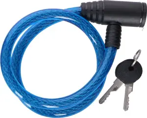 Bike Spiral Lock DUNLOP 1.2×65 cm with Key — Blue