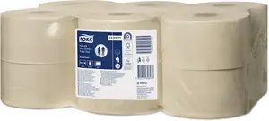 Toilet paper Tork 120377 — 170 m roll, 850 sheets, recycled fibre, natural, 20 cm sheet length