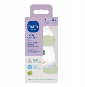 Barošanas pudelīte MAM BABY PERFECT START 130 – pretkoliku 130 ml, Planet Love dizains