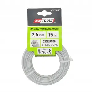 Griešanas diegs AWTools AW70157 2,4 mm x 15 m apaļš ar kodolu