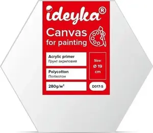 Canvas on hexagonal stretcher 19 cm, Ideyka – artist painting canvas on frame
