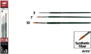 Synthetic Brush Set TEKA 3 pcs — artist and craft brushes, synthetic bristles, assorted sizes