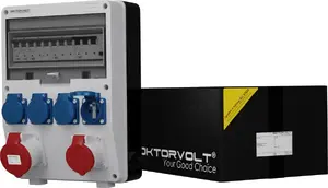 Строительная распределительная коробка Doktorvolt TD-S/FI DV-6916-F 32A/16A с 4×230В розетками Mennekes