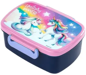 Lunch box Derform SAJR16 — 16 compartments, unicorn print, reusable plastic