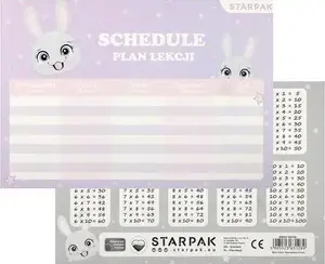 Образовательные карточки‑расписание с таблицей умножения STARPAK Rabbit набор 25 шт.