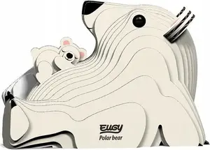 3D Puzzle Fat Brain Toys Eugy Polar Bear Niedźwiedź Polarny — eco-friendly collectible puzzle figure