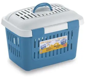 Transporta soma DoggyDolly Midi Gulliver 45x33x33 cm balti‑zila — mājdzīvnieku pārnēsāšanas soma