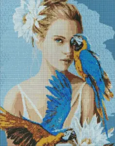 Diamond mosaic kit Ideyka model 504717 — canvas painting 'Girl...' 40x50 cm