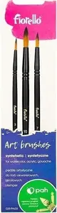 Artistic Nylon Brushes HB set of 3 — synthetic bristles, assorted sizes