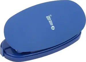 Hole puncher MemoBe Soft-Touch — pastel blue, compact manual paper punch