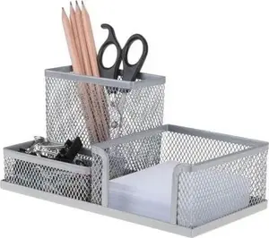 Organizer tray NET Przybornik srebrny – silver desktop organizer