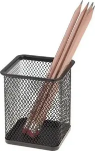 Desk organizer cup NET square black — pen holder for office and home