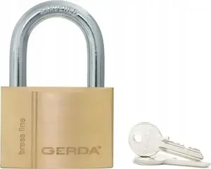 Навесной замок GERDA BRASS LINE S50 с латунным корпусом и дужкой, модель 0KMP0005000.98230B