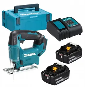 Sīkzāģis Makita DJV186SFJ 18 V bezvadu, komplekts 2×3,0 Ah akumulatori, maināma ātruma regula, svārstību gājiens