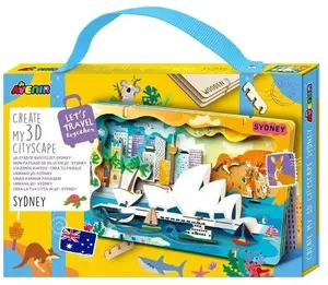 Wooden 3D Puzzle AVENIR — 'Create a Sydney Cityscape' model, carved wooden pieces, assembly kit